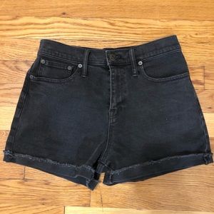 Madewell High-Rise Denim Shorts, Black Wash, Size 26